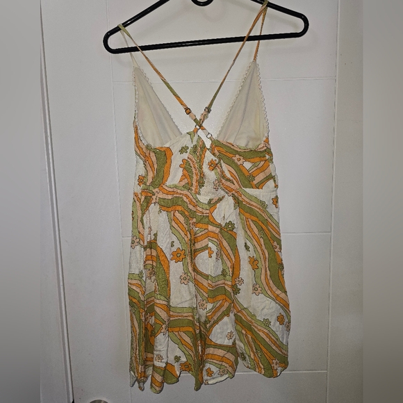 Wild Fable Dress 60s abstract geometric pattern retro hippie floral Sz XS - Picture 3 of 4